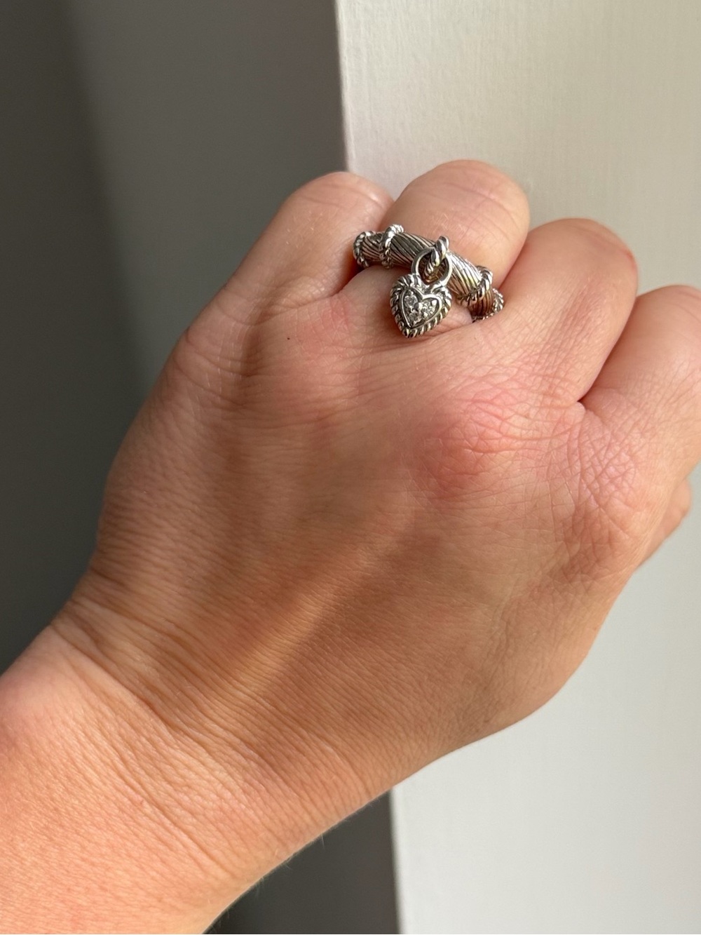 Judith Ripka Silver Heart Charm Ring - Women's Silver Ring